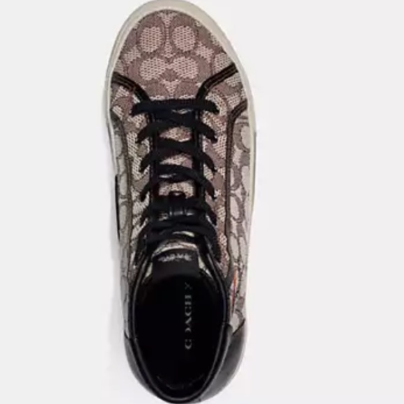 COACH® | Skate High Top Sneaker In Signature Jacquard - Picture 3 of 6